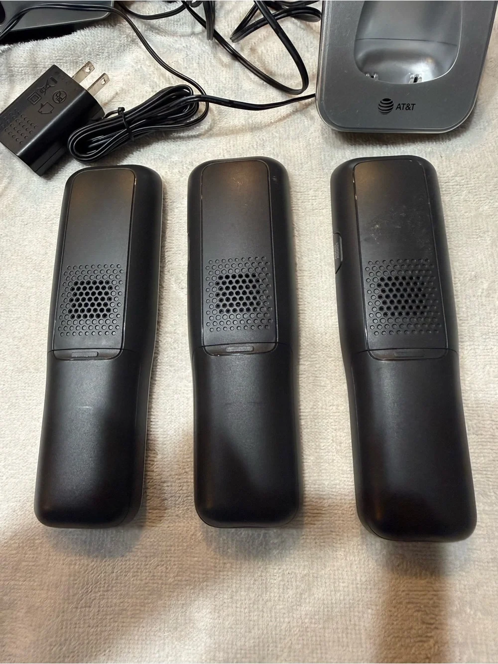 AT&T Silver & Black Cordless Phone System with 3 Handsets